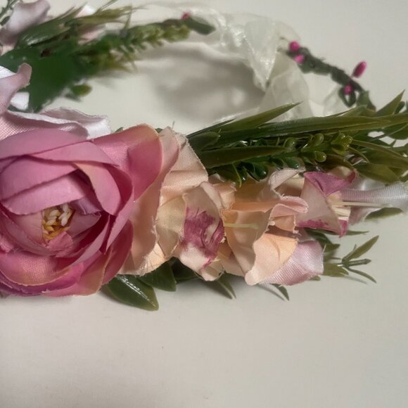 Pink & Lavender Floral Crown Headband - Picture 3 of 8